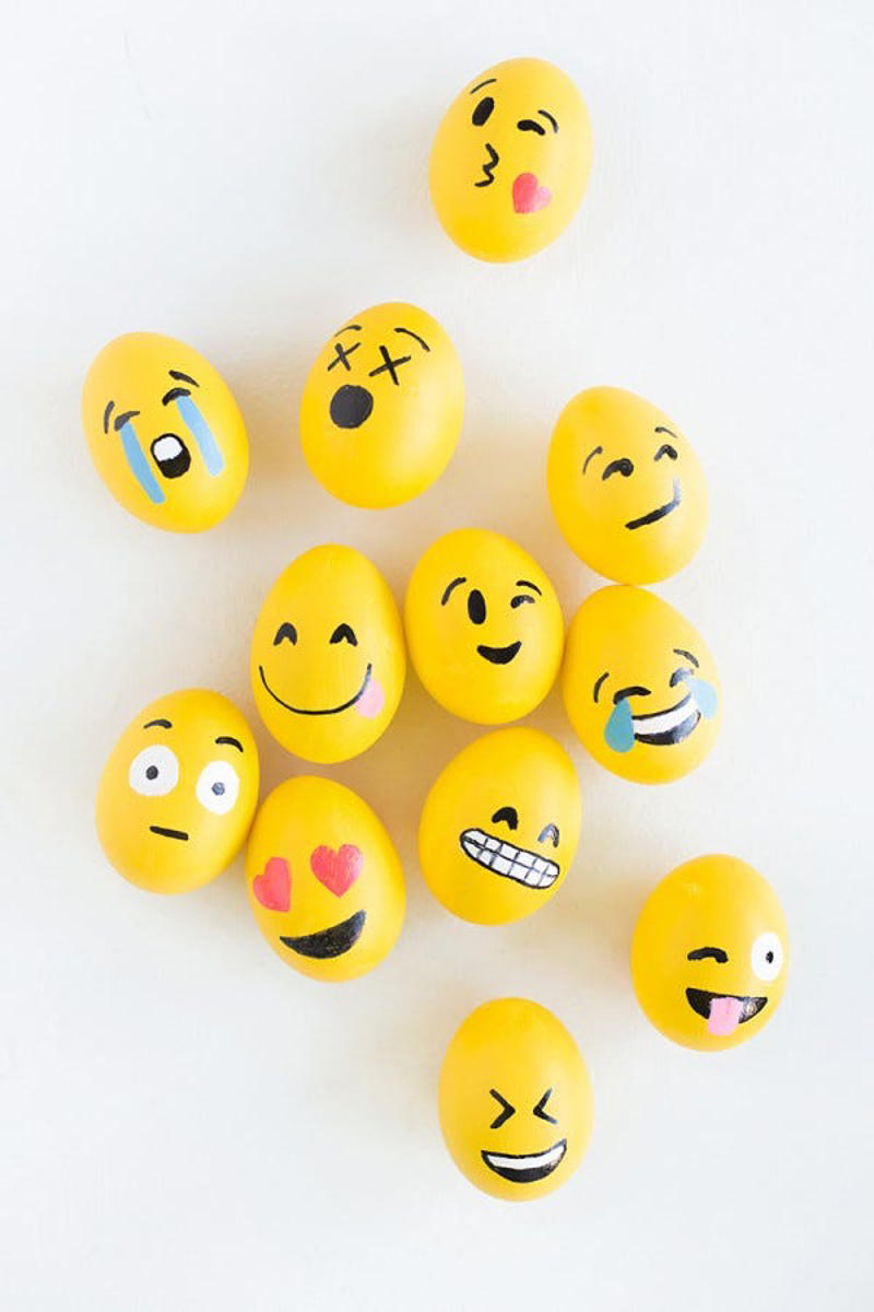 Polka-Dot Easter Eggs, Cross Stitch Eggs, Paint Marker Easter Eggs, Watercolor Easter Eggs, Gingham Easter Egg, Confetti Painted Eggs, Two-Tone Painted Easter Eggs, Lettuce Eggs, Emoji Easter Eggs, Painted Patterns, Graphic Black-and-White Eggs