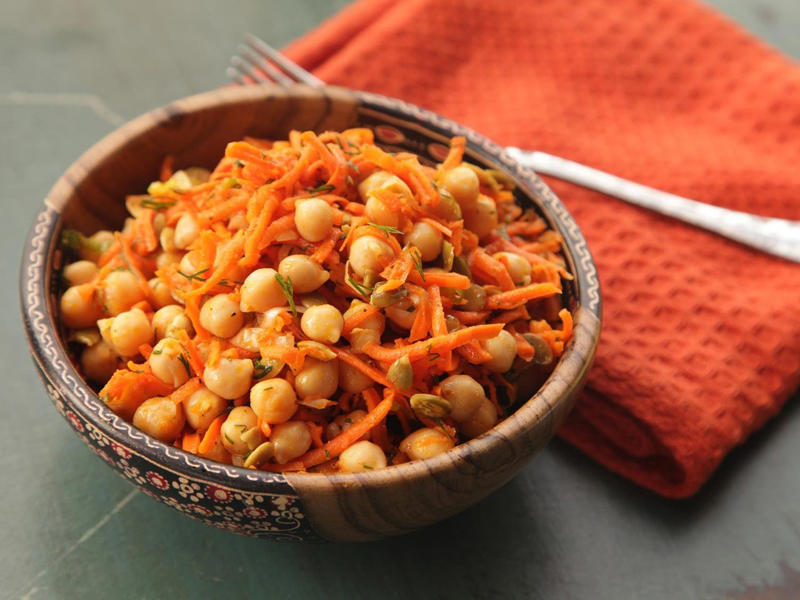 Make-Ahead Chickpea Salad With Cumin and Celery, Pea, Olive, and Preserved Lemon Salad, Green Goddess Potato Salad, Quick-Pickled Asparagus With Tarragon and Shallot, Easy Make-Ahead Carrot and Chickpea Salad With Dill and Pumpkin Seeds, Lemon Thyme Couscous Salad, Quick-Pickled Snap Peas With Mint and Fennel, Warm Farro Salad With Asparagus, Peas, and Feta, Kkakdugi (Radish Kimchi), Moroccan Roasted Carrot and Date Salad With Honey Dressing
