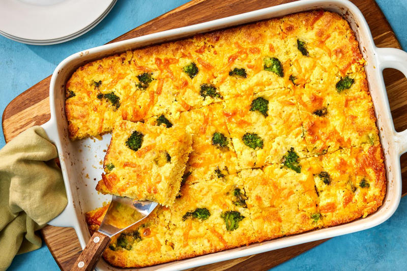 Broccoli Cornbread, Million Dollar Baked Beans, Cornbread Salad, Homemade Brownies, Southern-Style Potato Salad, Classic Deviled Eggs, Chicken Parmesan Casserole, Million Dollar Chicken Casserole, Strawberry Trifle, Cheesy Scalloped Potatoes, Old-Fashioned Banana Pudding, Chicken Gumbo, Pineapple Casserole, Broccoli Salad, Best Homemade Macaroni And Cheese, Cajun-Style Potato Salad, Classic Green Bean Casserole, Classic Coleslaw, Potato Kugel, Heaven In A Bowl, Million Dollar Spaghetti, Stuffed Mushrooms, Scalloped Corn Casserole, Caramel Apple Dump Cake, Slow-Cooker Grape Jelly Meatballs, Homemade Chicken Salad