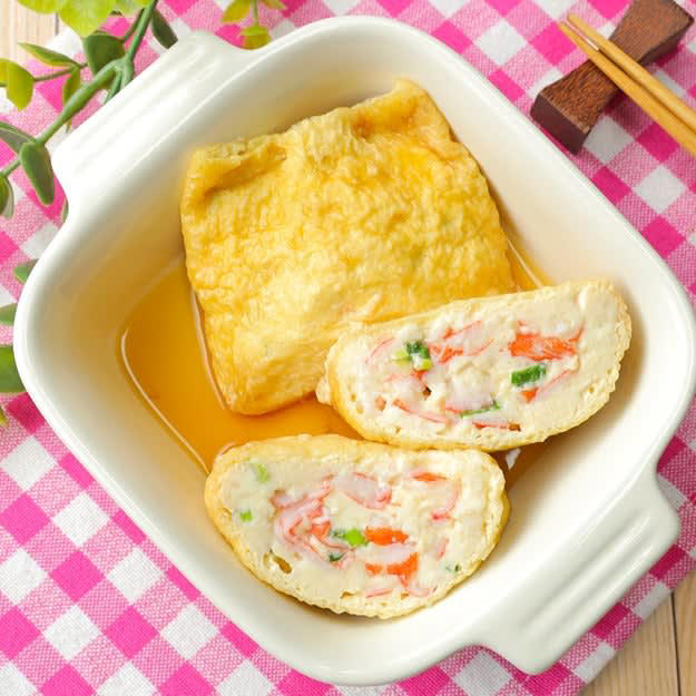 豆腐のみそマヨチーズ焼き, 「豆腐だけでウマいもの食べたい」って人はコレ！コスパもボリュームも文句なし♪火を使わずに作れる簡単おかずレシピ, 豆腐と卵の油揚げ巾着, 【豆腐と油揚げあったらコレ！】「冗談抜きで100個イケる」火を使わずに作れる簡単おかずレシピ, 【豆腐でご飯何杯でもいけるよ♡】もちもち食感が神！簡単おかずレシピ