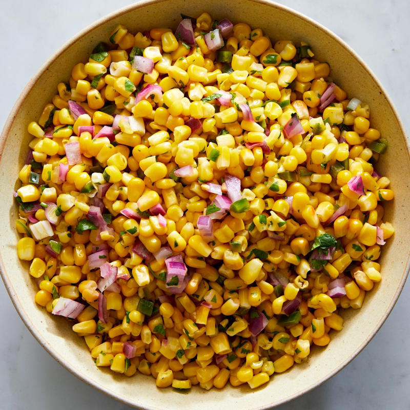 Elote (Mexican Street Corn), Homemade Salsa , Black Bean & Corn Salad, Mexican Rice, Refried Pinto Beans, Mexican Corn Salad, Homemade Flour Tortillas, Instant Pot Black Beans, Mexican Street Corn Pasta Salad, Best-Ever Guacamole, Pickled Red Onions, Pico De Gallo, Best Queso Dip, Avocado Salsa, Corn Tortillas, Fiesta Corn Salad, Salsa Verde, Avocado Tomato Salad, Baked Yuca Fries, Esquites Fritters, Sikil P’ak (Pumpkin Seed Salsa), Queso Fundido, Red Cabbage Slaw, Copycat Chipotle Corn Salsa, Cucumber, Tomato, & Onion Salad, Black Bean Soup, Grilled Corn Salsa, Chayote With Dried Green Chile