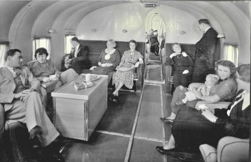 Late 1930s: the early days of Pan Am A flight back in time, 1920s: the beginnings of air travel, 1920s: a passenger compartment from the 1920s, 1920s: inside a Transcontinental Air Transport plane, 1920s: bed compartments of a German Junker aircraft, 1920s: a flight attendant serves drinks on a French Airliner service, 1920s: an early German Deutsche Luft Hansa plane, 1920s: the Dornier Do X dining salon, 1920s: the first ever in-flight movie, 1920s: enjoying breakfast at 3,000 feet (914m), 1920s: passengers get weighed before their flight, 1930s: passengers climb aboard a plane at Croydon Airport, England, 1930s: crew members check bags before a flight to LA, 1930s: the check-in desk at newly opened Gatwick Airport, 1930s: an early plane with wicker seats, 1930s: the comfortable seats of a Handley Page HP42, 1930s: a plush Imperial Airways cabin, 1930s: passengers aboard the Douglas DC-1, 1930s: a flight attendant serves tea in bed, 1930s: ladies travelling on an Eastern Air Transport plane, 1930s: chefs load up a plane with homemade treats, 1930s: women in their finest attire wait to board a plane, 1930s: passengers listen to a broadcast aboard a flight, Early 1940s: passengers on board the Junkers G.38 plane, 1940s: day cabins inside an Imperial Airways flying boat, 1940s: interior of a McDonnell Douglas DC-6, 1940s: inside a Sikorsky S-40 flying boat, Late 1930s: the early days of Pan Am, 1940s: Pan American Airlines' Boeing 314 Clipper sets off, 1940s: inside the Boeing 314 flying boat, 1940s: it wasn't cheap to fly aboard the Boeing 314, 1940s: a couple enjoys dinner aboard the Boeing 314, 1940s: the early days of Heathrow Airport, 1940s: Boeing 307 Stratoliner's cocktail lounge, 1940s: the overnight intercontinental service onboard Boeing Stratocruiser, 1940s: the communal lounge aboard a Boeing aeroplane, 1950s: guests relax in an onboard lounge compartment, 1950s: the Sky-Cot aboard a British Overseas Airways Corporation flight, 1950s: a movie projector on a United Airlines flight