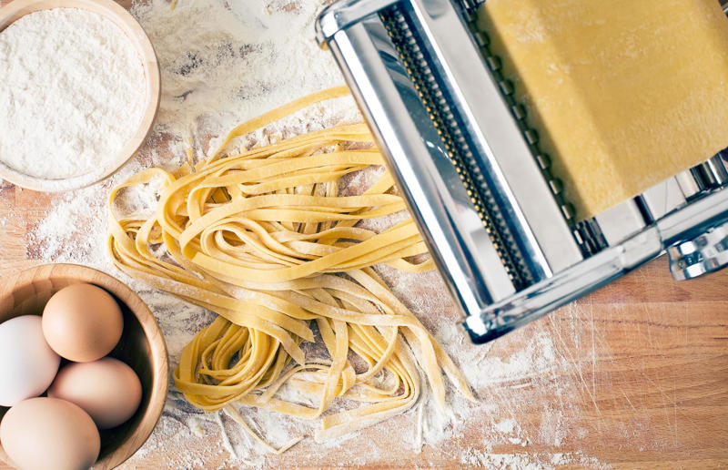 Eggs, or no eggs? 37. Throwing out leftover pasta, 36. Struggling with pre-made cannelloni tubes, 35. Boiling dried pasta straight from the packet, 34. Flavouring your water, 33. Not considering your altitude, 32. Using the wrong flour, 31. Buying low-quality pasta, 30. Not kneading your pasta dough, 29. Allowing your dough to dry out, 28. Using eggs in all types of dough, 27. Using cold pasta in salads, 26. Neglecting to toss leftover pasta in oil, 25. Overcooking filled pasta, 24. Underfilling pasta, 23. Breaking spaghetti, 22. Reheating your pasta wrong, 21. Using cream when making carbonara, 20. Treating gluten-free pasta like regular pasta, 19. Using a spoon to twirl long pasta, 18. Always using a pasta maker, 17. Choosing the wrong pasta shapes, 16. Overlooking simple recipes, 15. Rinsing your pasta, 14. Throwing pasta at the wall, 13. Guessing how much pasta you need, 12. Using a pot that's too small, 11. Overcooking pasta, 10. Using a colander to strain pasta, 9. Pre-soaking lasagne sheets, 8. Not adding salt to pasta water, 7. Or adding too much salt, 6. Rushing your sauces, 5. Adding oil to pasta water, 4. Not testing your pasta before the cooking time is over, 3. Putting pasta in water that's not yet boiled, 2. Adding sauce to pasta, not the other way around