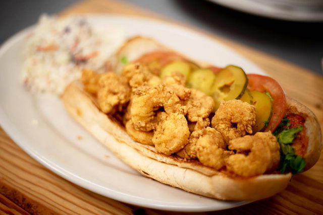 Sanford Stadium: Chick-fil-A, Lane Stadium: Lane’s Leg, AT&T Stadium: Pizza Burger, Nissan Stadium: Hot Chicken, Caesars Superdome: Po’boys and jambalaya, Bryant–Denny Stadium: Stadium dog, Northwest Stadium: Crab rolls, Bank of America Stadium: Empanadas