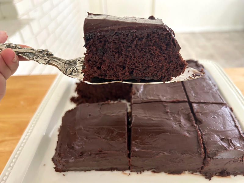 This is definitely a cake for chocolate lovers. In eighth place is Ina Garten's tiramisu., Garten's tiramisu features Italian ladyfingers, mascarpone cheese, and dark rum., Garten's apple spice cake features Granny Smith apples, rum, raisins, and pecans., In sixth place is Garten's chocolate cake with mocha frosting., Garten's cake features Kahlúa, instant espresso powder, and bittersweet chocolate., Garten's blueberry-ricotta breakfast cake features ricotta, lemon, and sour cream., There's a ton of chocolate in Garten's outrageous brownies., Rounding out the top three are Garten's chocolate chunk blondies., Beatty's Chocolate Cake features freshly brewed coffee, cocoa powder, and semisweet chocolate.