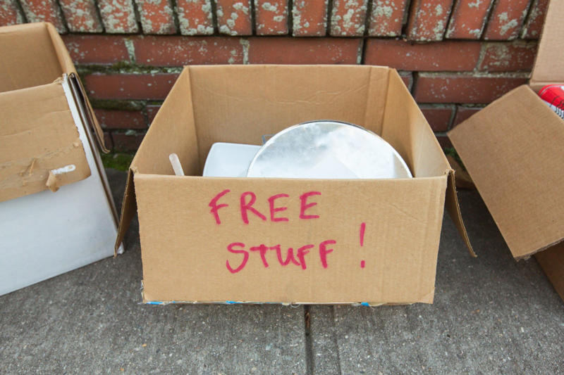Freebies Owner's manuals, Odds and ends, Freebies, Donation bags, Hobby materials, Unmatched things, Improve-me items, Unused cookbooks, Impulse purchases, Florist vases, Refrigerator magnets