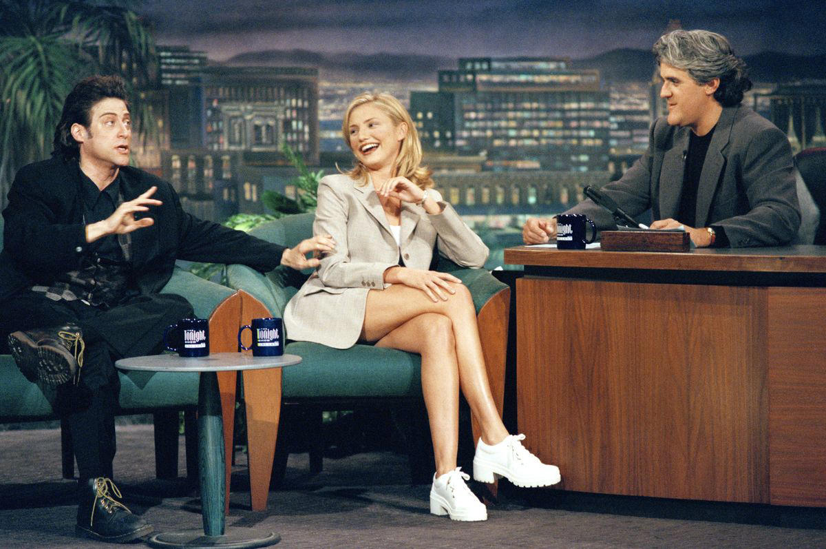 4) Chatting on The Tonight Show with Jay Leno 1) Snapped in New York City, 2) With Jim Carrey at Cannes, 3) The Mask Los Angeles Premiere, 4) Chatting on The Tonight Show with Jay Leno, 5) 1995 Toyota Grand Prix Celebrity Race, 6) In Costume Filming She’s the One, 7) Posing Expertly for the Camera, 8) My Best Friend’s Wedding Premiere Party, 9) There’s Something About Mary Los Angeles Premiere, 10) Being John Malkovich New York City Premiere, 12) Rocking the Vanilla Sky Premiere, 13) The Sweetest Thing New York City Premiere