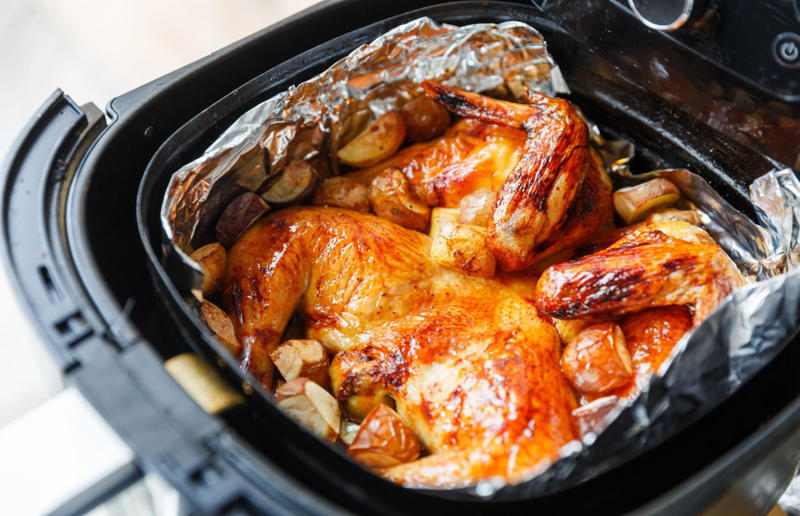 Lining the whole basket Air fryer errors, Over-filling the basket, Forgetting to clean after each use, Not giving your air fryer enough space, Buying the wrong size, Neglecting to preheat your air fryer, Treating it like a conventional oven, Not checking food as it cooks, Skipping the oil, Using the wrong setting, Lining the whole basket, Not using a liner at all, Allowing your food to stick to the basket, Not soaking your chips first, Trying to make toast, Failing to shake the basket during cooking, Forgetting to flip food halfway through cooking, Cooking food with wet or loose batters, Cooking breaded foods incorrectly, Adding cheese to burgers too soon, Attempting to cook popcorn, Trying to bake deep or large cakes, Not using it for muffins, Trying to cook leafy greens, Over (or under) cooking meat, Only cooking fresh vegetables, Losing out on leftovers, Not using it for frozen snacks