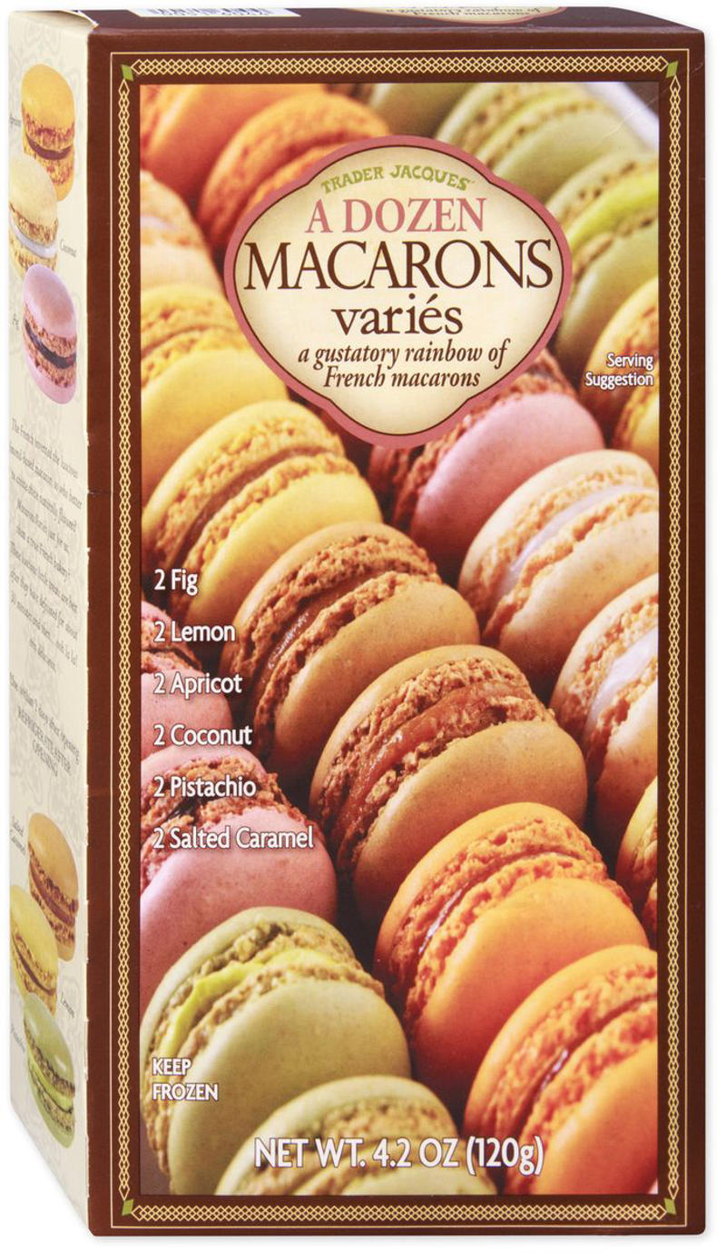1) Dark Chocolate Peanut Butter Cups, 2) Dark Chocolate Sea Salt Caramels, 3) Butter Waffle Cookies, 4) Key Lime Pie, 5) S'mores Bars, 6) A Dozen Macarons, 7) Strawberries and Cream Gelato, 8) Tres Leches Cake, 9) Celebration Cake Gelato, 10) Vanilla Bean Joe-Joe's, 11) Coffee Bean Hold the Cone! Mini Ice Cream Cones, 12) Speculoos Cookie Butter Ice Cream, 13) Mochi Ice Cream, 14) Sea Salt Brownie Bites, 15) Pound Plus Milk Chocolate Bar with Caramel, Pretzel, Sea Salt, 16) Blondie Bar Baking Mix