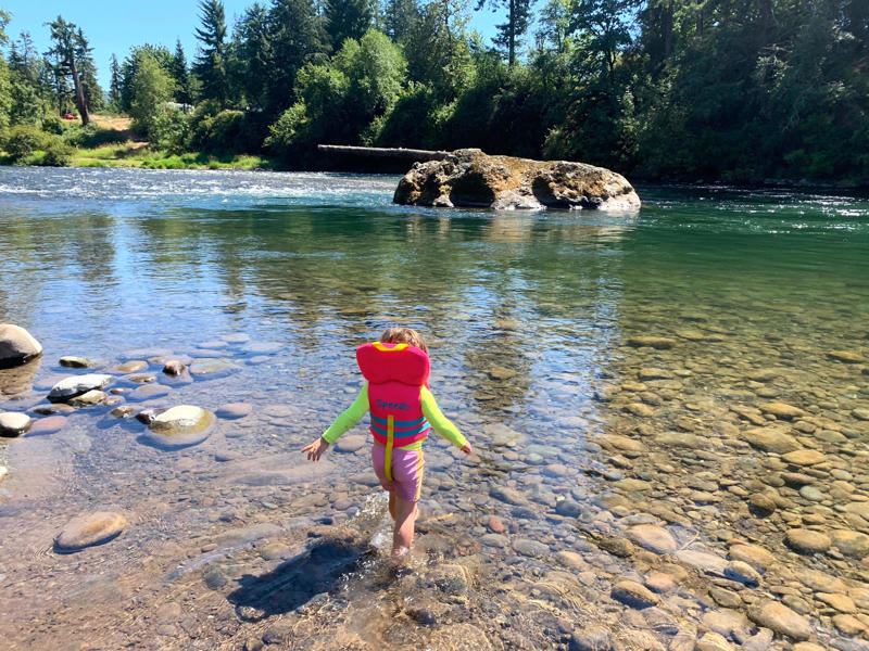 Closer to Salem, North Santiam County Park, Little North Fork Park, Bear Creek Park, Little North Santiam swimming holes , Quartzville Creek , Spong's Landing County Park, Scotts Mills Falls , Larwood Covered Bridge Wayside , Foster Lake , Detroit Lake, Breitenbush Road 46, Mount Jefferson Wilderness lakes, Santiam Pass lakes, McDowell Creek Falls County Park, River Bend County Park, Cascadia County Park , Trout Creek/Yukwah/House Rock campgrounds, Closer to Eugene, Triangle Lake waterslides , Coastal Lakes: Cleawox, Woahink, Loon, Siltcoos , Hayden Bridge County Boat Landing, Fall Creek, Dorena Lake, Dexter Reservoir, Row River (Wildwood Falls) , Odell and Crescent lakes , Blue River and Cougar reservoirs , Salmon Creek Falls Day Use Area, Fern Ridge Reservoir , Northern Willamette Valley / Portland area, Big Eddy Picnic Site , Clackamas River swimming spots, Three Bears Recreation Site , Lewis and Clark State Recreation Site 