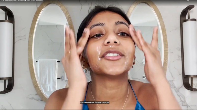 Gentle cleansers Celebs share their cutting edge skin-care tips with Vogue, Face masks galore!, Eye masks, Gentle cleansers, LED Lights, Serum recommendations, Ice, ice your face, Face rollers, Give yourself three compliments, Sunscreen everyday, Lip care, The honey tap, Billie Eilish is in love with Biba Los Angeles products, Microcurrent device, Eye Creams, Moisturizer!, Check out Vogue on YouTube for more in-depth videos