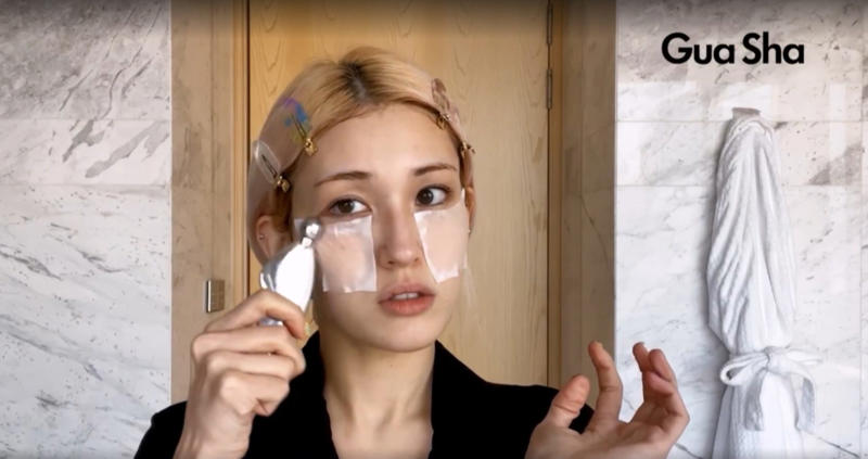 Gua Sha Celebs share their cutting edge skin-care tips with Vogue, Face masks galore!, Eye masks, Gentle cleansers, LED Lights, Serum recommendations, Ice, ice your face, Face rollers, Give yourself three compliments, Sunscreen everyday, Lip care, The honey tap, Billie Eilish is in love with Biba Los Angeles products, Microcurrent device, Eye Creams, Moisturizer!, Check out Vogue on YouTube for more in-depth videos