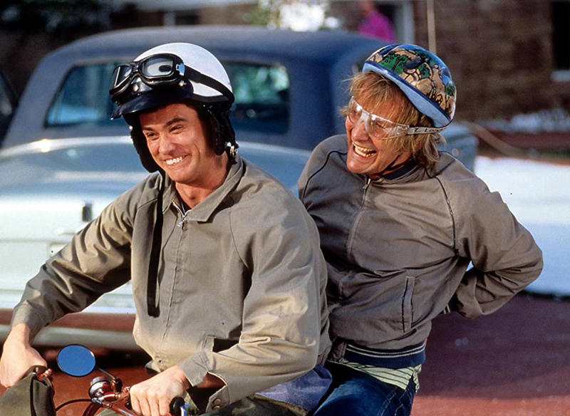 10. Dumb and Dumber 60. Austin Powers: International Man of Mystery (1997), 59. Booksmart (2019), 58. Bill and Ted's Excellent Adventure (1989), 57. Planes, Trains and Automobiles (1987), 56. School of Rock, 55. The Blues Brothers, 54. Bridesmaids, 53. Talladega Nights: The Ballad of Ricky Bobby, 52. Office Space, 51. Billy Madison, 50. Tommy Boy, 49. The 40 Year Old Virgin, 48. Tootsie, 47. What We Do in the Shadows, 46. Wayne's World, 45. Deadpool, 44. Tropic Thunder, 43. Animal House, 42. The Hangover, 41. Hot Shots!, 40. Ferris Bueller's Day Off, 39. Zoolander, 38. High Fidelity, 37. Clerks, 36. Superbad, 35. Shaun of the Dead, 34. Happy Gilmore, 33. Knocked Up, 32. Meet the Parents, 31. Anchorman: The Legend of Ron Burgundy, 30. The Grand Budapest Hotel, 29. Hot Fuzz, 28. Airplane, 27. This Is Spinal Tap, 26. Borat, 25. The General, 24. There's Something About Mary, 23. The Apartment, 22. Top Secret!, 21. The Great Dictator, 20. Coming to America, 19. The Producers, 18. Manhattan, 17. Juno, 16. Young Frankenstein, 15. In Bruges, 14. Some Like It Hot, 13. Trading Places, 12. Modern Times, 11. Blazing Saddles, 10. Dumb and Dumber, 09. Midnight Run, 08. The Naked Gun, 07. Dr. Strangelove or: How I Learned to Stop Worrying and Love the Bomb, 06. Annie Hall, 05. Life of Brian, 04. Groundhog Day, 03. Ghostbusters, 02. The Big Lebowski, 01. Monty Python and the Holy Grail