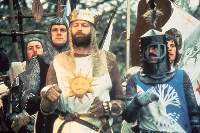 01. Monty Python and the Holy Grail 60. Austin Powers: International Man of Mystery (1997), 59. Booksmart (2019), 58. Bill and Ted's Excellent Adventure (1989), 57. Planes, Trains and Automobiles (1987), 56. School of Rock, 55. The Blues Brothers, 54. Bridesmaids, 53. Talladega Nights: The Ballad of Ricky Bobby, 52. Office Space, 51. Billy Madison, 50. Tommy Boy, 49. The 40 Year Old Virgin, 48. Tootsie, 47. What We Do in the Shadows, 46. Wayne's World, 45. Deadpool, 44. Tropic Thunder, 43. Animal House, 42. The Hangover, 41. Hot Shots!, 40. Ferris Bueller's Day Off, 39. Zoolander, 38. High Fidelity, 37. Clerks, 36. Superbad, 35. Shaun of the Dead, 34. Happy Gilmore, 33. Knocked Up, 32. Meet the Parents, 31. Anchorman: The Legend of Ron Burgundy, 30. The Grand Budapest Hotel, 29. Hot Fuzz, 28. Airplane, 27. This Is Spinal Tap, 26. Borat, 25. The General, 24. There's Something About Mary, 23. The Apartment, 22. Top Secret!, 21. The Great Dictator, 20. Coming to America, 19. The Producers, 18. Manhattan, 17. Juno, 16. Young Frankenstein, 15. In Bruges, 14. Some Like It Hot, 13. Trading Places, 12. Modern Times, 11. Blazing Saddles, 10. Dumb and Dumber, 09. Midnight Run, 08. The Naked Gun, 07. Dr. Strangelove or: How I Learned to Stop Worrying and Love the Bomb, 06. Annie Hall, 05. Life of Brian, 04. Groundhog Day, 03. Ghostbusters, 02. The Big Lebowski, 01. Monty Python and the Holy Grail