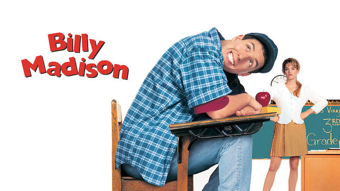 44. Billy Madison 60. Austin Powers: International Man of Mystery (1997), 59. Booksmart (2019), 58. Bill and Ted's Excellent Adventure (1989), 57. Planes, Trains and Automobiles (1987), 56. School of Rock, 55. The Blues Brothers, 54. Bridesmaids, 53. Talladega Nights: The Ballad of Ricky Bobby, 52. Office Space, 51. Billy Madison, 50. Tommy Boy, 49. The 40 Year Old Virgin, 48. Tootsie, 47. What We Do in the Shadows, 46. Wayne's World, 45. Deadpool, 44. Tropic Thunder, 43. Animal House, 42. The Hangover, 41. Hot Shots!, 40. Ferris Bueller's Day Off, 39. Zoolander, 38. High Fidelity, 37. Clerks, 36. Superbad, 35. Shaun of the Dead, 34. Happy Gilmore, 33. Knocked Up, 32. Meet the Parents, 31. Anchorman: The Legend of Ron Burgundy, 30. The Grand Budapest Hotel, 29. Hot Fuzz, 28. Airplane, 27. This Is Spinal Tap, 26. Borat, 25. The General, 24. There's Something About Mary, 23. The Apartment, 22. Top Secret!, 21. The Great Dictator, 20. Coming to America, 19. The Producers, 18. Manhattan, 17. Juno, 16. Young Frankenstein, 15. In Bruges, 14. Some Like It Hot, 13. Trading Places, 12. Modern Times, 11. Blazing Saddles, 10. Dumb and Dumber, 09. Midnight Run, 08. The Naked Gun, 07. Dr. Strangelove or: How I Learned to Stop Worrying and Love the Bomb, 06. Annie Hall, 05. Life of Brian, 04. Groundhog Day, 03. Ghostbusters, 02. The Big Lebowski, 01. Monty Python and the Holy Grail