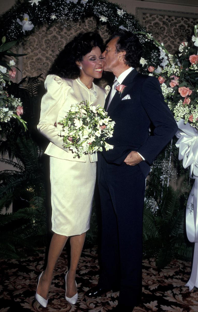 1987: Diahann Carroll and Vic Damone 1930: Dolores del Río and Cedric Gibbons, 1934: Ginger Rogers and Lew Ayres, 1937: Ingrid Bergman and Petter Lindstrom, 1943: Jean-Pierre Aumont and Maria Montez, 1944: Bill Robinson and Elaine Plaines, 1945: Humphrey Bogart and Lauren Bacall, 1945: Shirley Temple and John Agar, 1945: Judy Garland and Vincente Minnelli, 1945: Bette Davis and William Grant Sherry, 1946: Jackie Robinson and Rachel Isum, 1947: Josephine Baker and Jo Bouillon, 1947: Carmen Miranda and David Alfred Sebastian, 1948: Nat King Cole and Maria Hawkins, 1949: Prince Aly Khan and Rita Hayworth, 1949: Lucille Ball and Desi Arnaz, 1950: Conrad Hilton and Elizabeth Taylor, 1951: Tony Curtis and Janet Leigh, 1951: Shah Mohammad Reza Pahlavi and Queen Soraya, 1952: Roger Vadim and Brigitte Bardot, 1952: Elizabeth Taylor and Michael Wilding, 1953: JFK and Jacqueline Kennedy, 1954: Audrey Hepburn and Mel Ferrer, 1954: Joe DiMaggio and Marilyn Monroe, 1955: Joan Crawford and Alfred Steele, 1955: Debbie Reynolds and Eddie Fisher, 1955: Rock Hudson and Phyllis Gates, 1956: Arthur Miller and Marilyn Monroe, 1956: Prince Rainier of Monaco and Grace Kelly, 1957: Sophia Loren and Carlo Ponti, 1957: Robert Wagner and Natalie Wood, 1958: Jayne Mansfield and Mickey Hargitay, 1959: Julie Andrews and Tony Walton, 1959: Dorothy Dandridge and Jack Denison, 1959: Jacques Charrier and Brigitte Bardot, 1960: Eartha Kitt and William McDonald, 1960: Princess Margaret and Antony Armstrong-Jones, 1961: Ginger Rogers and William Marshall, 1961: Lucille Ball and Gary Morton, 1962: Nancy Kwan and Peter Pock, 1964: Elizabeth Taylor and Richard Burton, 1965: Judy Garland and Mark Herron, 1966: Frank Sinatra and Mia Farrow, 1967: Jane Fonda and Roger Vadim, 1967: Elvis Presley and Priscilla Presley, 1968: Sharon Tate and Roman Polanski, 1969: Audrey Hepburn and Andrea Dotti, 1971: Bianca Jagger and Mick Jagger, 1978: Aretha Franklin and Glynn Turman, 1981: Princess Diana and Prince Charles, 1987: Diahann Carroll and Vic Damone