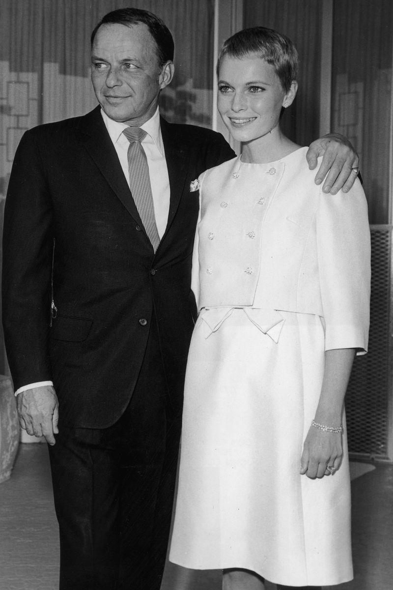 1966: Frank Sinatra and Mia Farrow 1930: Dolores del Río and Cedric Gibbons, 1934: Ginger Rogers and Lew Ayres, 1937: Ingrid Bergman and Petter Lindstrom, 1943: Jean-Pierre Aumont and Maria Montez, 1944: Bill Robinson and Elaine Plaines, 1945: Humphrey Bogart and Lauren Bacall, 1945: Shirley Temple and John Agar, 1945: Judy Garland and Vincente Minnelli, 1945: Bette Davis and William Grant Sherry, 1946: Jackie Robinson and Rachel Isum, 1947: Josephine Baker and Jo Bouillon, 1947: Carmen Miranda and David Alfred Sebastian, 1948: Nat King Cole and Maria Hawkins, 1949: Prince Aly Khan and Rita Hayworth, 1949: Lucille Ball and Desi Arnaz, 1950: Conrad Hilton and Elizabeth Taylor, 1951: Tony Curtis and Janet Leigh, 1951: Shah Mohammad Reza Pahlavi and Queen Soraya, 1952: Roger Vadim and Brigitte Bardot, 1952: Elizabeth Taylor and Michael Wilding, 1953: JFK and Jacqueline Kennedy, 1954: Audrey Hepburn and Mel Ferrer, 1954: Joe DiMaggio and Marilyn Monroe, 1955: Joan Crawford and Alfred Steele, 1955: Debbie Reynolds and Eddie Fisher, 1955: Rock Hudson and Phyllis Gates, 1956: Arthur Miller and Marilyn Monroe, 1956: Prince Rainier of Monaco and Grace Kelly, 1957: Sophia Loren and Carlo Ponti, 1957: Robert Wagner and Natalie Wood, 1958: Jayne Mansfield and Mickey Hargitay, 1959: Julie Andrews and Tony Walton, 1959: Dorothy Dandridge and Jack Denison, 1959: Jacques Charrier and Brigitte Bardot, 1960: Eartha Kitt and William McDonald, 1960: Princess Margaret and Antony Armstrong-Jones, 1961: Ginger Rogers and William Marshall, 1961: Lucille Ball and Gary Morton, 1962: Nancy Kwan and Peter Pock, 1964: Elizabeth Taylor and Richard Burton, 1965: Judy Garland and Mark Herron, 1966: Frank Sinatra and Mia Farrow, 1967: Jane Fonda and Roger Vadim, 1967: Elvis Presley and Priscilla Presley, 1968: Sharon Tate and Roman Polanski, 1969: Audrey Hepburn and Andrea Dotti, 1971: Bianca Jagger and Mick Jagger, 1978: Aretha Franklin and Glynn Turman, 1981: Princess Diana and Prince Charles, 1987: Diahann Carroll and Vic Damone