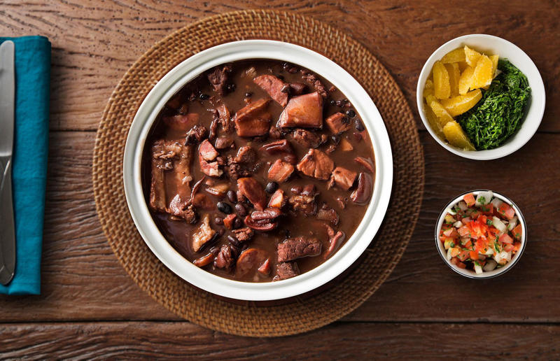 14. Feijoada, Brazil 29. Tortilla de patatas, Spain, 28. Dublin coddle, Ireland, 27. Meatballs, Sweden, 26. Pierogi, Poland, 25. Wiener schnitzel, Austria, 24. Cheese fondue, Switzerland, 23. Bitterballen, Netherlands, 22. Congee, China, 21. Beef stroganoff, Russia, 20. Goulash, Hungary, 19. Sopa Azteca, Mexico, 18. Shakshuka, North Africa, 17. Spätzle, Germany, 16. Khichdi, India, 15. Bobotie, South Africa, 14. Feijoada, Brazil, 13. Kimchi-jjigae, South Korea, 12. Meat pies, Australia, 11. Poutine, Canada, 10. Shepherd's pie, UK and Ireland, 9. Koshary, Egypt, 8. Mac 'n' cheese, USA, 7. Curry udon, Japan, 6. Borscht, Ukraine, 5. Moussaka, Greece, 4. Onion soup, France, 3. Fish and chips, UK, 2. Grilled cheese sandwich, USA