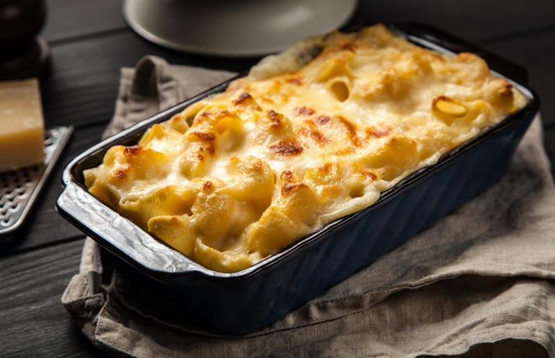 8. Mac 'n' cheese, USA 29. Tortilla de patatas, Spain, 28. Dublin coddle, Ireland, 27. Meatballs, Sweden, 26. Pierogi, Poland, 25. Wiener schnitzel, Austria, 24. Cheese fondue, Switzerland, 23. Bitterballen, Netherlands, 22. Congee, China, 21. Beef stroganoff, Russia, 20. Goulash, Hungary, 19. Sopa Azteca, Mexico, 18. Shakshuka, North Africa, 17. Spätzle, Germany, 16. Khichdi, India, 15. Bobotie, South Africa, 14. Feijoada, Brazil, 13. Kimchi-jjigae, South Korea, 12. Meat pies, Australia, 11. Poutine, Canada, 10. Shepherd's pie, UK and Ireland, 9. Koshary, Egypt, 8. Mac 'n' cheese, USA, 7. Curry udon, Japan, 6. Borscht, Ukraine, 5. Moussaka, Greece, 4. Onion soup, France, 3. Fish and chips, UK, 2. Grilled cheese sandwich, USA