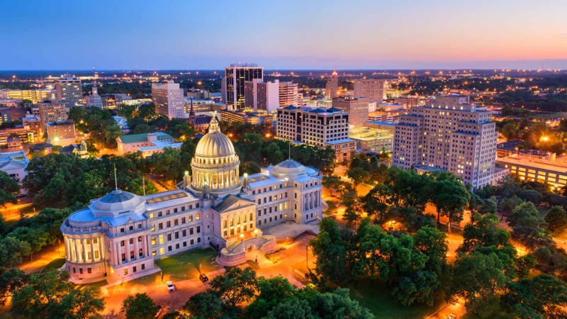 Jackson Mississippi Skyline 48. Massachusetts, 47. Washington, 45. Utah, 44. New Jersey, 43. Oregon, 41. Montana, 40. Rhode Island, 39. Idaho, 37. Arizona, 36. New York, 35. Maryland, 33. Connecticut, 32. Virginia, 31. Maine, 29. Delaware, 28. Alaska, 27. Wyoming, 25. North Carolina, 24. Georgia, 23. Tennessee, 21. New Mexico, 20. South Dakota, 19. South Carolina, 17. Pennsylvania, 16. Illinois, 15. North Dakota, 13. Missouri, 12. Indiana, 11. Michigan, 9. Alabama, 8. Kansas, 5. Arkansas, 4. Kentucky, 3. Louisiana, 2. Mississippi
