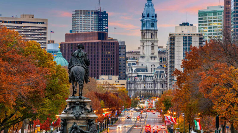 13. Philadelphia, Pennsylvania 48. Massachusetts, 47. Washington, 45. Utah, 44. New Jersey, 43. Oregon, 41. Montana, 40. Rhode Island, 39. Idaho, 37. Arizona, 36. New York, 35. Maryland, 33. Connecticut, 32. Virginia, 31. Maine, 29. Delaware, 28. Alaska, 27. Wyoming, 25. North Carolina, 24. Georgia, 23. Tennessee, 21. New Mexico, 20. South Dakota, 19. South Carolina, 17. Pennsylvania, 16. Illinois, 15. North Dakota, 13. Missouri, 12. Indiana, 11. Michigan, 9. Alabama, 8. Kansas, 5. Arkansas, 4. Kentucky, 3. Louisiana, 2. Mississippi