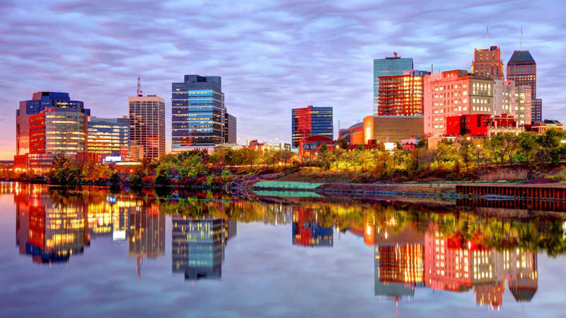 3. Newark, New Jersey 48. Massachusetts, 47. Washington, 45. Utah, 44. New Jersey, 43. Oregon, 41. Montana, 40. Rhode Island, 39. Idaho, 37. Arizona, 36. New York, 35. Maryland, 33. Connecticut, 32. Virginia, 31. Maine, 29. Delaware, 28. Alaska, 27. Wyoming, 25. North Carolina, 24. Georgia, 23. Tennessee, 21. New Mexico, 20. South Dakota, 19. South Carolina, 17. Pennsylvania, 16. Illinois, 15. North Dakota, 13. Missouri, 12. Indiana, 11. Michigan, 9. Alabama, 8. Kansas, 5. Arkansas, 4. Kentucky, 3. Louisiana, 2. Mississippi