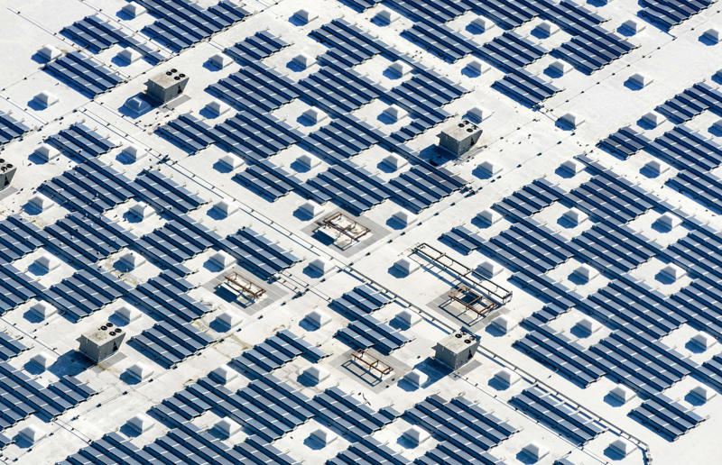 A solar farm in California, USA High art, Mountain pass, Romania, Tulip fields, the Netherlands, Mine in Xinjiang, China, Ice sheet, Greenland, Lluta River, Chile, The Dead Sea, Israel and Jordan, Terraced rice fields, Vietnam, Bangkok interchange, Thailand, Pink Lake, Western Australia, Australia, The Great Barrier Reef, Queensland, Australia, Container port, California, USA, A solar farm, California, USA, Farmland, Kazakhstan, Staircase in the Vatican Museums, Italy, Hallstatt in winter, Austria, The Nile, Egypt, Ratchada Train Market, Thailand, Chalk Horse, England, UK, Jodhpur, India, Okavango Delta, Botswana, Tuscan countryside, Italy, John Deere tractor, Italy, The Nazca Lines, Peru, Yellowstone National Park, Wyoming, USA, Abandoned Housing Development, Arizona, USA, Holmes Beach on Anna Maria Island, Florida, USA, Orchard near Siem Reap, Cambodia, Sand dune in the Namib Desert, Namibia, Salt lakes in China's Shanxi Province, Combine harvester, England, UK, Laguna Rosa, Spain, Haida Gwaii, British Columbia, Canada