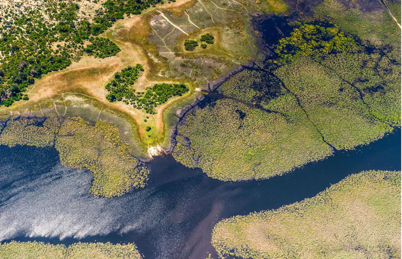 Okavango Delta, Botswana High art, Mine in Xinjiang, China, Mountain pass in Transylvania, Romania, Greenland ice sheet, Lluta River, Atacama Desert, Chile, The Dead Sea, Israel and Jordan, Terraced rice fields in Vietnam, Bangkok interchange, Thailand, Pink Lake in Western Australia, The Great Barrier Reef, Australia, Los Angeles container port, USA, A solar farm in California, USA, Kazakhstan farmland in the autumn, Phytoplankton bloom in the Barents Sea, Russia, Staircase in the Vatican Museums, Italy, Hallstatt in winter, Austria, The Nile in Egypt, Bangkok's Ratchada Train Market, Thailand, England's Chalk Horse, UK, Jodhpur, India, Okavango Delta, Botswana, The Italian countryside, Tuscany, The Italian countryside, Pavia, The Nazca Lines in Peru, Yellowstone National Park, Wyoming, USA, Abandoned Housing Development in Phoenix, Arizona, USA, Holmes Beach on Anna Maria Island in Florida, USA, Orchard near Siem Reap, Cambodia, Sand dune in the Namib Desert, Namibia