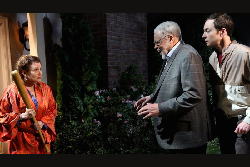 Carrie Fisher 'The Big Bang Theory' ended in 2019, 12 seasons and 279 episodes, Hilarious cameos, Wil Wheaton, Buzz Aldrin, Charlie Sheen, James Earl Jones, Leonard Nimoy, Nathan Fillion, George Takei, Katee Sackhoff, Stan Lee, LeVar Burton, Sarah Michelle Gellar, Summer Glau, Steve Wozniak, Mike Massimino, Stephen Hawking, William Shatner, Brian Greene, Mark Hamill, Joe Manganiello, Carrie Fisher, Elon Musk, Bill Gates, Guest roles, Teller and Kathy Bates, Steven Yeun, Bob Newhart, Billy Bob Thornton, Katey Sagal, Keith Carradine, Jerry O'Connell