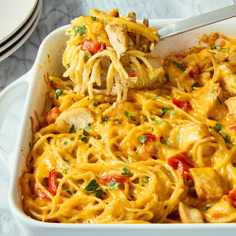 Chicken Spaghetti, Chicken Fajita Casserole, Creamy Chicken Spanakopita Bake, Chicken & Broccoli Casserole, Marry Me Lasagna, Garlic Bread-Topped Chicken Pot Pie, Ritz Cracker Chicken Casserole, Mexican Chicken Casserole, Buffalo Chicken & Rice Casserole, Chicken Nugget Parm Casserole, Caprese Chicken & Polenta Bake, Chicken Pot Pie Casserole, Enchilada Casserole, Chicken and Rice Casserole, Chicken and Mushroom White Lasagna