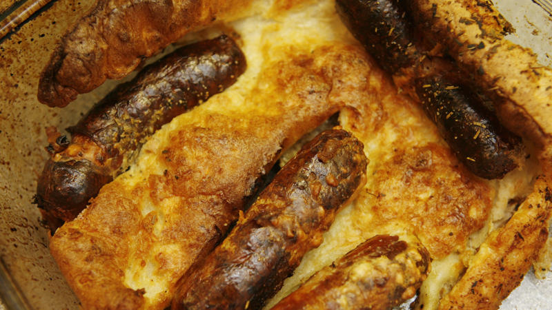 Toad in the Hole Yorkshire Pudding Day, The stories behind typical British dishes, Fish and Chips, Fish and Chips: A history, Bangers and Mash, Bangers and Mash: A history, The Full English Breakfast, The Full English Breakfast: A history, The Sunday Roast, Sunday Roast: A history, Toad in the Hole, Toad in the Hole: A history, Shepherd’s Pie/Cottage Pie, Shepherd’s Pie/Cottage Pie: A history, Steak and Kidney Pie, Steak and Kidney Pie: A history, Afternoon Tea, Afternoon Tea: A history, The Cornish Pasty, The Cornish Pasty: A history, Bread and Butter Pudding, Bread and Butter Pudding : A history, Crumble: A history, Haggis: A history, Scotch egg and other picnic treats, The Scotch egg, The sausage roll, Coronation Chicken, The pork pie
