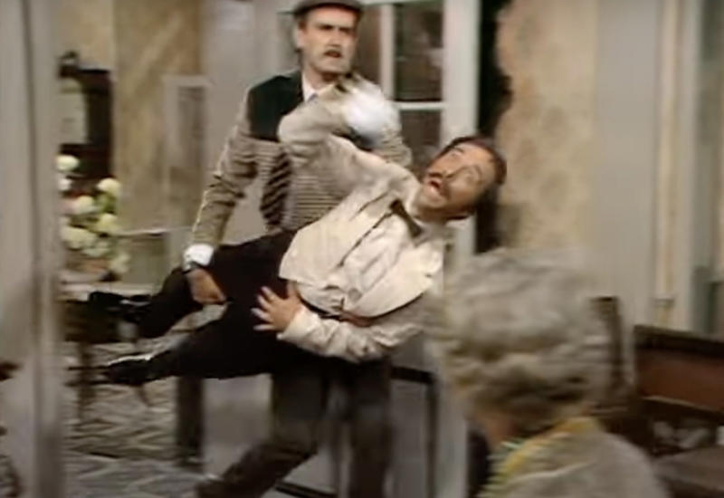 A sequel to 'Fawlty Towers'..., With the original 'Fawlty Towers' cast?, 12 episodes that made history, Go back in time with us!, When Andrew Sachs caught fire, Struck with a pan, 'Racist stereotype', Not racist?, Based on real life, Weird incidents, First major project, The Germans, Racist comments, 'Don't mention the war', A flop? A cult classic!, They stopped at its peak, Reunion on stage