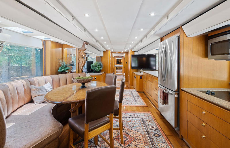 Explore these supersized mobile mansions, SLRV motorhome for a family of eight: 40 feet, eleMMent palazzo Superior: 45 feet, Vin Diesel’s monster trailer: 53 feet, Jennifer Lopez's mammoth motorhome: 53 feet, Will Smith's sprawling RV: 53 feet, SpaceCraft's custom trailer: 54 feet, SpaceCraft's super semi: 57 feet, CMC Caravan's custom mega-motorhomes: up to 61 feet