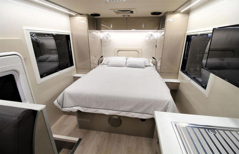 Explore these supersized mobile mansions, SLRV motorhome for a family of eight: 40 feet, eleMMent palazzo Superior: 45 feet, Vin Diesel’s monster trailer: 53 feet, Jennifer Lopez's mammoth motorhome: 53 feet, Will Smith's sprawling RV: 53 feet, SpaceCraft's custom trailer: 54 feet, SpaceCraft's super semi: 57 feet, CMC Caravan's custom mega-motorhomes: up to 61 feet