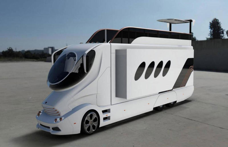 Explore these supersized mobile mansions, SLRV motorhome for a family of eight: 40 feet, eleMMent palazzo Superior: 45 feet, Vin Diesel’s monster trailer: 53 feet, Jennifer Lopez's mammoth motorhome: 53 feet, Will Smith's sprawling RV: 53 feet, SpaceCraft's custom trailer: 54 feet, SpaceCraft's super semi: 57 feet, CMC Caravan's custom mega-motorhomes: up to 61 feet