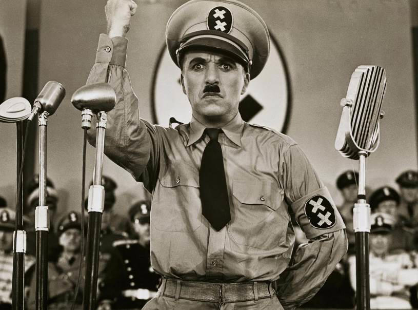 21. The Great Dictator 60. Austin Powers: International Man of Mystery (1997), 59. Booksmart (2019), 58. Bill and Ted's Excellent Adventure (1989), 57. Planes, Trains and Automobiles (1987), 56. School of Rock, 55. The Blues Brothers, 54. Bridesmaids, 53. Talladega Nights: The Ballad of Ricky Bobby, 52. Office Space, 51. Billy Madison, 50. Tommy Boy, 49. The 40 Year Old Virgin, 48. Tootsie, 47. What We Do in the Shadows, 46. Wayne's World, 45. Deadpool, 44. Tropic Thunder, 43. Animal House, 42. The Hangover, 41. Hot Shots!, 40. Ferris Bueller's Day Off, 39. Zoolander, 38. High Fidelity, 37. Clerks, 36. Superbad, 35. Shaun of the Dead, 34. Happy Gilmore, 33. Knocked Up, 32. Meet the Parents, 31. Anchorman: The Legend of Ron Burgundy, 30. The Grand Budapest Hotel, 29. Hot Fuzz, 28. Airplane, 27. This Is Spinal Tap, 26. Borat, 25. The General, 24. There's Something About Mary, 23. The Apartment, 22. Top Secret!, 21. The Great Dictator, 20. Coming to America, 19. The Producers, 18. Manhattan, 17. Juno, 16. Young Frankenstein, 15. In Bruges, 14. Some Like It Hot, 13. Trading Places, 12. Modern Times, 11. Blazing Saddles, 10. Dumb and Dumber, 09. Midnight Run, 08. The Naked Gun, 07. Dr. Strangelove or: How I Learned to Stop Worrying and Love the Bomb, 06. Annie Hall, 05. Life of Brian, 04. Groundhog Day, 03. Ghostbusters, 02. The Big Lebowski, 01. Monty Python and the Holy Grail