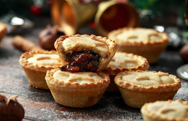 13. Mince pie, various locations 34. Stargazy pie, England, UK, 33. Borek, various locations, 32. Saskatoon berry pie, Canada, 31. Butter pie, England, UK, 30. Vlaai, Netherlands, 29. Zelnik, Bulgaria and North Macedonia, 28. Egyptian goulash, Egypt, 27. Peach pie, USA, 26. Kreatopita, Greece, 25. Scotch pie, Scotland, UK, 24. Empadão de frango, Brazil, 23. Pepper steak pie, South Africa, 22. Limonnik, Russia, 21. Pork pie, England, UK, 20. Bündner Nusstorte, Switzerland, 19. Penovani khachapuri, Georgia, 18. Empanada gallega, Spain, 17. Steak and Guinness pie, Ireland, 16. Geraardsbergse mattentaart, Belgium, 15. Pâté chaud, Vietnam, 14. Mince pie, various locations, 13. Bacon and egg pie, England, UK and New Zealand, 12. Pastilla, North Africa, 11. Pithivier, France, 10. Pot pie, Canada, UK and USA, 9. Torta pasqualina, Italy, 8. Cherry pie, USA, 7. Coulibiac, France and Russia, 6. Buko pie, Philippines, 5. Tourtière, Canada, 4. Spanakopita, Cyprus and Greece, 3. Steak and kidney pie, UK, 2. Meat pie, Australia and New Zealand