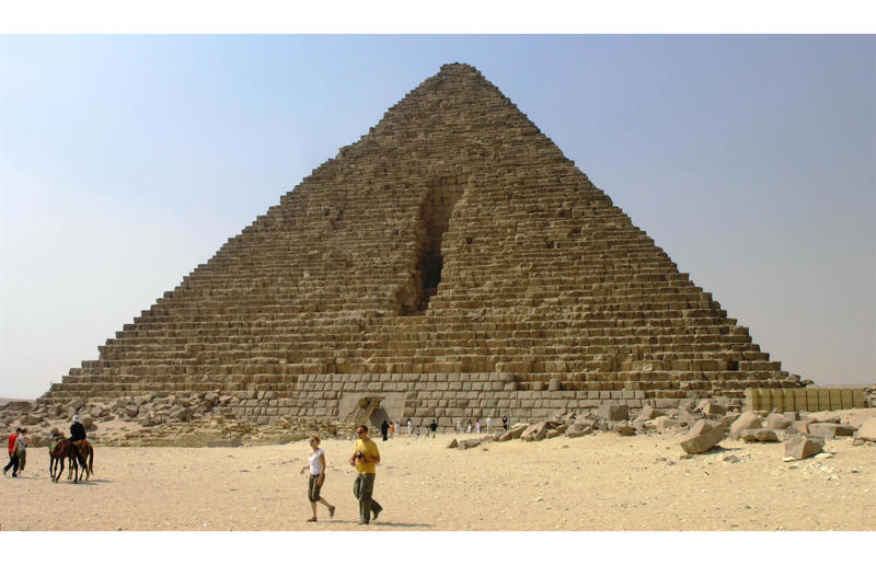 Wonder of the world, The pyramids are very, very, very old, They've witnessed most of human history, The Great Pyramid was the tallest structure in the world for 3,800 years, It's also the only wonder of the ancient world left standing, There's the Khufu Pyramid..., ...the Khafre Pyramid..., ...and the Menkaure Pyramid, We're still not totally sure how they were built, They're architecturally extremely advanced, There are many, many other tombs around the pyramids, They weren't built by slaves, The pyramids' interiors are eerie but unspectacular, The pyramids once looked very different, Why were they built?, Pyramid-building had fallen out of favour by the New Kingdom, Herodotus visited in the 450s BC, The Muslim caliphs were equally impressed, Though one tried to destroy them, Looting and grave-robbing stripped them bare, Napoleon won the so-called 'Battle of the Pyramids', Egypt gained international attention, Egyptology became a fashionable pursuit, Egyptology has attracted criticism, The pyramids were an allied barracks during the First World War, Upper-class tourism started in the 19th century, The pyramids have become a magnet for conspiracy, Air travel and mass tourism changed the game, The pyramids are now used for art and culture..., ...and sometimes for politics