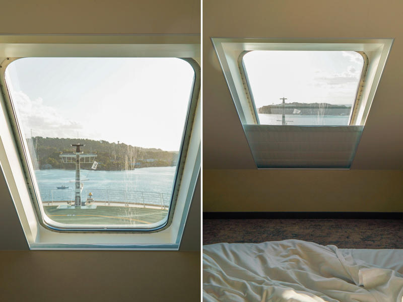 I assumed I'd have a small porthole window like I've seen on ships in TV shows and movies. But my rectangular window was much bigger than I expected.