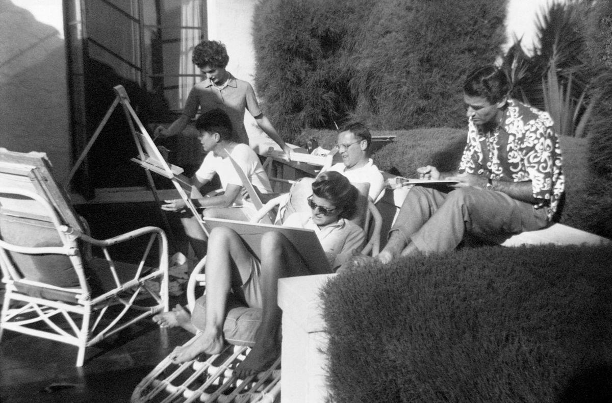 1940: A Glamorous Duo, 1946: A Beach Stroll, 1946: Under the Palm Trees, 1946: A Winter Getaway, 1948: A Fishing Trip, 1953: Street View, 1954: A Day at the Beach, 1955: A Slim Aarons Snapshot, 1955: Sketching by the Beach, 1955: Walking the Dog, 1955: Pretty in Pink, 1955: A Polo Ball, 1955: Worth Avenue, 1955: Evening Elegance, 1955: Luxury Living, 1955: Sipping Champagne, 1956: La Coquille Club, 1958: Glamorous in Chiffon, 1959: Sitting by the Pool, 1959: A Walk on the Wild Side, 1961: The Colony Hotel, 1961: A Pool Party, 1961: A Fashionable Affair, 1964: A Vibrant Duo, 1964: Lilly Pulitzer Designs, 1968: Athina Livanos Onassis, 1968: Outside the Flagler Museum, 1970: A Motorcycle Ride, 1970: A Painted Portrait in Palm Beach, 1970: Pretty Patterns, 1982: Picture-Perfect Palm Beach Home