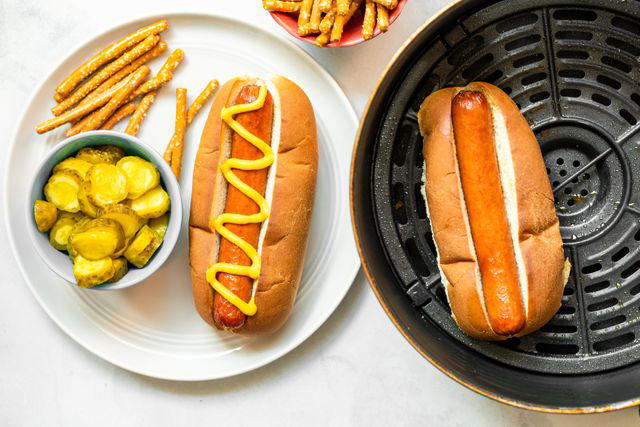 1. Air Fryer Hot Dogs, 2. Air Fryer Asparagus, 3. Air Fryer Baked Potatoes, 4. Frozen Dinner Rolls, 5. Air Fryer Zucchini Chips, 6. Air Fryer Mozzarella Sticks, 7. Air Fryer Hamburgers, 8. Air Fryer Brussels Sprouts, 9. Air Fryer Bacon, 10. Air Fryer Chicken Wings, 11. Air Fryer Tostones, 12. Air Fryer Crispy Cauliflower, 13. Air Fryer Salmon, 14. Air Fryer Hash Browns, 15. Crispy Air Fryer Chickpeas, 16. Air Fryer Crab Rangoon, 17. Air Fryer Avocado Fries, 18. Air Fryer French Fries, 19. Air Fryer Fried Chicken, 20. Air Fryer Egg Rolls