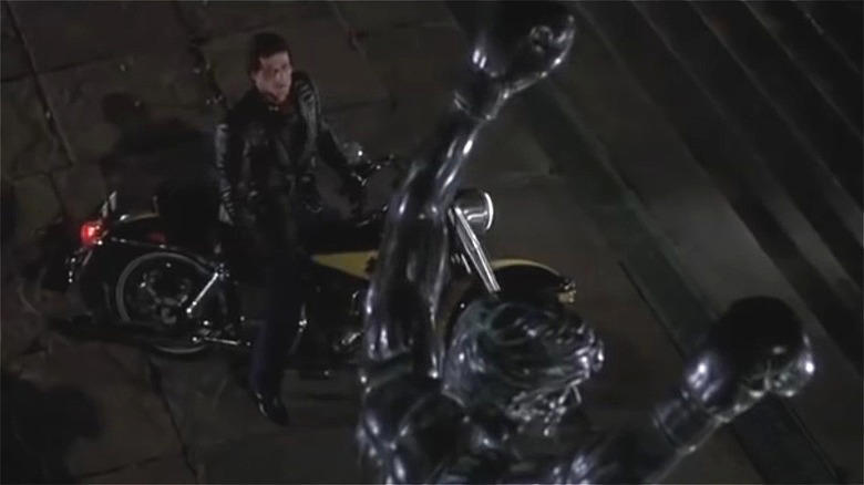 Sylvester Stallone on Harley-Davidson FLH 80 in Rocky III, Zed's Harley-Davidson FXR Super Glide Chopper — Pulp Fiction, Chino's Harley-Davidson Hydra-Glide — The Wild One, Johnny Blaze's Harley-Davidson Panhead — Ghost Rider, T-800's Harley-Davidson Fat Boy — Terminator 2, Wyatt's Harley-Davidson Captain America Chopper — Easy Rider, Rocky Balboa's Harley-Davidson FLH 80 — Rocky III, Jax Teller's Harley-Davidson FXD Dyna Super Glide — Sons of Anarchy, Hobbs' Harley-Davidson Softail — Hobbs and Shaw, Captain America's Harley-Davidson WLA Liberator — Captain America: The First Avenger, Fonz's Harley-Davidson Knucklehead — Happy Days