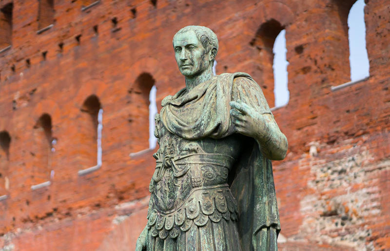 Julius Caesar was emperor of Rome Fact from fiction, President Kennedy told a crowd he was a jelly donut, Napoleon was short, Greek and Roman statues were white, Great Britain stood alone against the Nazis, Ferdinand Magellan was the first person to sail around the world, Vikings wore horns on their helmets, Marie Antoinette said "let them eat cake", Medieval people thought the world was flat, Castles poured boiling oil off their battlements, Gladiator contests were fought to the death, The Taj Mahal’s builders were mutilated, The Aztecs thought Hernan Cortes and the conquistadors were gods, Einstein failed maths at school, Julius Caesar was emperor of Rome, The iron maiden was a medieval torture device, Christopher Columbus discovered America, World War I was the deadliest war in history in its time, The Brothers Grimm wrote many famous fairytales, The Great Wall of China is visible from space, Cleopatra was Egyptian, Rome was one of history’s largest empires, The pyramids were built by slaves, Pirates regularly buried their treasure, Betsy Ross designed the American flag, Captain Cook discovered Australia