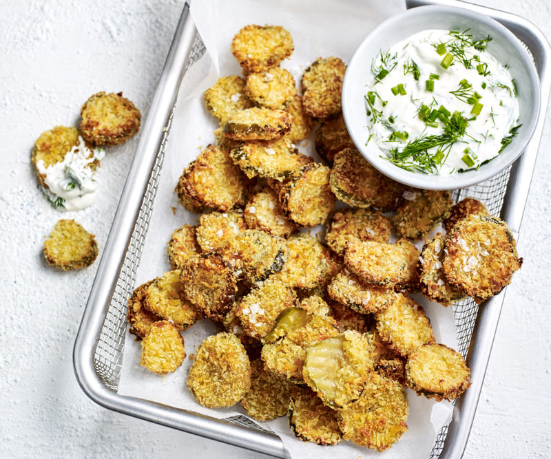 Smarter finger food ideas, How much finger food to serve, Be prepared for impromptu entertaining, Pre-dinner nibbles, What is a fancy finger food called?, Finger food ideas for your next party, Easy spanakopita pies , Chicken lettuce cups with green tahini dressing , Air fryer sausage rolls , Little chicken and leek pies , Air fryer popcorn-coated chicken with honey BBQ sauce , Espresso martini cocktail , Watermelon mocktail with strawberry & mint , Tomato & goat’s cheese pissaladière , Baked brie fondue on the barbecue , Air fryer zucchini balls with lemon yoghurt , How to make a classic mojito , Fried harissa-stuffed green olives , Salt and pepper squid , Bruschetta , Five-ingredient tomato fritters , Beef, haloumi and spinach borek , Roasted garlicky pumpkin and sage pies , Rosé sangria , Air fryer pickle chips with ranch dipping sauce , Spiced paneer and eggplant pakora , Crispy fried pork dumplings , Air fryer chicken nuggets , Arancini with tomato and balsamic sauce , Chocolate and smoked almond ice-cream sandwiches , Strawberry and elderflower mocktail , Spelt blini with hot smoked salmon and crème fraîche , Bread crisps with confit tomatoes , Baked brie with pine nut dukkah , Caramelised leek and brie tartlets , Bacon and cheese arancini , Mulled “wine” mocktail , Passionfruit and pineapple spritzer , Chicken and mango rice paper rolls , Poached eggs and smoked salmon on blini , Feta and spinach stuffed potato balls , Marinated baby bocconcini with prosciutto