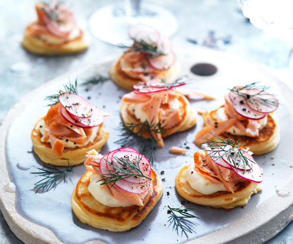 Smarter finger food ideas, How much finger food to serve, Be prepared for impromptu entertaining, Pre-dinner nibbles, What is a fancy finger food called?, Finger food ideas for your next party, Easy spanakopita pies , Chicken lettuce cups with green tahini dressing , Air fryer sausage rolls , Little chicken and leek pies , Air fryer popcorn-coated chicken with honey BBQ sauce , Espresso martini cocktail , Watermelon mocktail with strawberry & mint , Tomato & goat’s cheese pissaladière , Baked brie fondue on the barbecue , Air fryer zucchini balls with lemon yoghurt , How to make a classic mojito , Fried harissa-stuffed green olives , Salt and pepper squid , Bruschetta , Five-ingredient tomato fritters , Beef, haloumi and spinach borek , Roasted garlicky pumpkin and sage pies , Rosé sangria , Air fryer pickle chips with ranch dipping sauce , Spiced paneer and eggplant pakora , Crispy fried pork dumplings , Air fryer chicken nuggets , Arancini with tomato and balsamic sauce , Chocolate and smoked almond ice-cream sandwiches , Strawberry and elderflower mocktail , Spelt blini with hot smoked salmon and crème fraîche , Bread crisps with confit tomatoes , Baked brie with pine nut dukkah , Caramelised leek and brie tartlets , Bacon and cheese arancini , Mulled “wine” mocktail , Passionfruit and pineapple spritzer , Chicken and mango rice paper rolls , Poached eggs and smoked salmon on blini , Feta and spinach stuffed potato balls , Marinated baby bocconcini with prosciutto