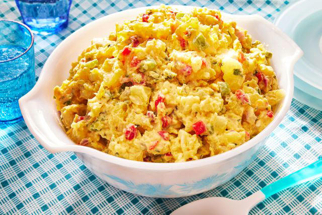Baked Beans, Potato Salad, Cowboy Caviar, Baked Macaroni and Cheese, Broccoli Salad or Three-Bean Salad