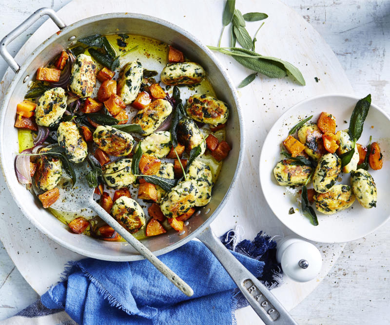          Spicy zucchini &amp; ricotta stuffed pasta shells      ,          Lemon pasta with chilli &amp; crispy crumbs      ,          Roast pumpkin, capsicum, lentil and quinoa salad      ,          Crispy tofu with palm sugar dressing in the air fryer      ,          Crispy tofu katsu burgers      ,          Spiced tofu bao buns with pineapple cucumber salad      ,          Sticky tofu skewers with lemony red slaw &amp; chickpea croutons      ,          Corn, zucchini and chickpea fritters      ,          Mushroom brown rice risotto      ,          Smoky mushroom soup with garlic labne      ,          Whole roasted cauliflower with creme fraiche dressing      ,          Vegetable gado gado with peanut sauce      ,          Honey soy pumpkin with zucchini noodles and cashews      ,          Pumpkin rotolo with sage butter sauce      ,          Indian-spiced red lentil and pumpkin soup      ,          Baked pumpkin, sage and camembert risotto      ,          Pumpkin, capsicum and fetta stuffed mushrooms      ,          Pumpkin &amp; sage gnocchi pasta bake      ,          Mushroom-stuffed butternut pumpkin      ,          Smoky pumpkin tacos with jalapeño salsa      ,          Roasted rice and pumpkin curry      ,          Cheesy cauliflower bake      ,          Gai lan and mushroom five-spice stir-fry      ,          Vegetable and ginger soba noodle salad      ,          Green minestrone with pesto      ,          Roast vegetable salad with garlic mustard dressing      ,          Broccoli and paneer saag curry      ,          Mushroom and corn tacos      ,          Rice salad      ,          Beer-battered tofu and wedges      ,          Turmeric dosa with green chilli potatoes      ,          Roast vegetable spelt pasta      ,          Mushroom pie with minted mushy peas      ,          Brown rice nasi goreng with soft-boiled egg      ,          Green vegie bibimbap bowls      ,          Fifty tomatoes and seed pasta      ,          Mushroom and three-cheese no knead pizza      ,          Sunflower bolognese      ,          Mega vegie and haloumi frittata      ,          Zucchini and haloumi slice      ,          Ricotta zucchini rolls with roasted tomato sauce      ,          Spaghetti and zesty rocket salsa verde      