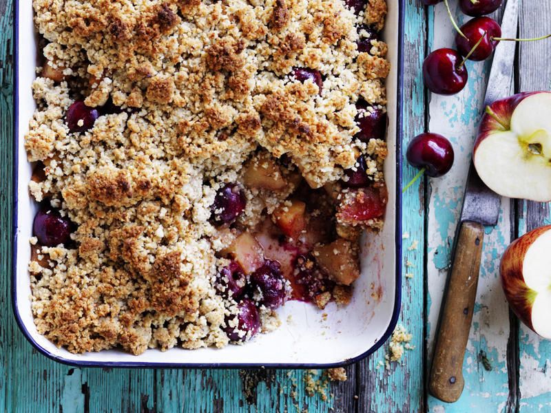 Apple varieties, What is the secret to a good apple crumble topping?, Apple and rhubarb crumble , Cinnamon apple crumble , Anzac biscuit apple crumble , Chai-spiced apple crumble cake , Apple crunch pie with vanilla bean custard , Spiced plum and apple crumble , Apple berry crumble slice , Caramel apple crumble cake , Blueberry apple crumble pie , Apple and raspberry crumble , Apple and pear crumble , Toffee apple sorbet with pecan rosemary crumble , Blackberry apple crumble , Apple, cherry and rosemary crumble , Apple and raspberry almond crumbles , Apple, strawberry and rosemary crumble , Caramel apple and pecan crumble , Apple and berry crumble , Apple crumble custard creams , Rhubarb, apple and pear crumble