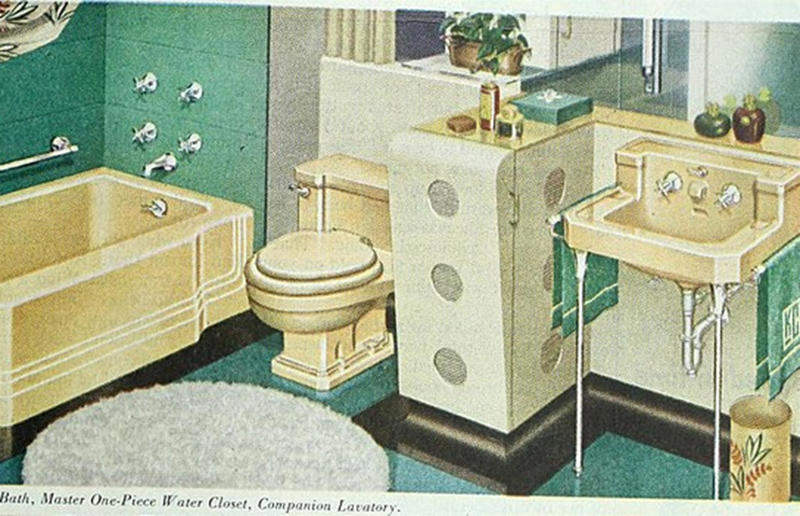 Life at home during the 1940s, The world at war, America enters the conflict, Facing war back home, Rationing and reduction, Back to basics, The average 1940s home?, 1940s kitchens, Inside the food pantry, Old and new technologies, The advent of television, Dining rooms, The 1940s bedroom, Glamorous boudoirs, Murphy beds, Bathrooms in the 1940s, New luxury, Growing their own, Rural migration, Homesteading, Life on the farm, Luxury homes in the 1940s, Stately homes take on new life, Hollywood in the 40s, Privilege and power, In the Governor's mansion, Political exiles, Comfort and hope, The White House restoration, Henry Ford's mansion, The end of World War II, Urban migration, Overcrowded cities, Factory housing, Hard times, Homelessness, Prefab housing, The Lustron House, President Roosevelt’s G.I. Bill, The 1946 housing protest, Housing discrimination, Japanese American internment camps, Out with the old, in with the new, Moving towards mid-century modernism, Mass-produced furniture, Building the suburbs, Welcome to Levittown