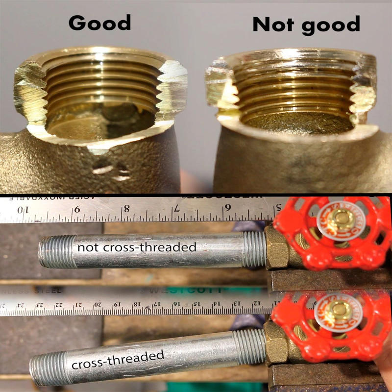Cross-threading a pipe or fitting Reusing flexible hoses, Lead solder on a potable water pipes, Not deburring the inside of pipes, Dirty pipes and contaminated flux, Not enough support, Cross-threading a pipe or fitting